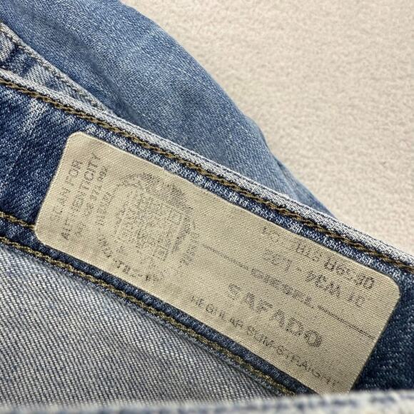 Diesel jeans mens 34x32 Fits 36x33 Blue Safado Regular Slim Straight Vintage y2k - Picture 12 of 15